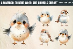 Watercolor Boho Woodland Animals Clipart PNG Product Image 1