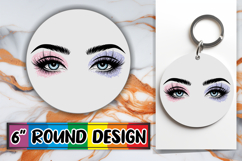 Whimsical Keychain Circle Designs PNG, Woman Eyes Product Image 1