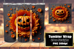 GLAMOROUS 20oz Tumbler Template , 3D Pumpkin Product Image 1