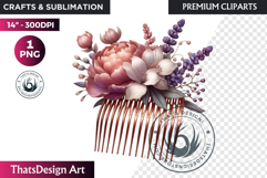 Romantic Flower clipart Rose gold Valentine floral PNG Product Image 1