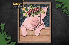 Pig Farmhouse Sign SVG Laser cut files for Glowforge, Cricut Product Image 1