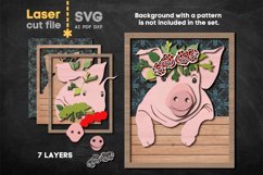 Pig Farmhouse Sign SVG Laser cut files for Glowforge, Cricut Product Image 2