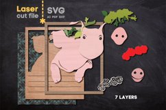 Pig Farmhouse Sign SVG Laser cut files for Glowforge, Cricut Product Image 3