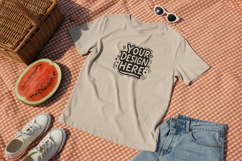 Watermelon Summer Flatlay T-Shirt Mockup PSD JPG Product Image 1