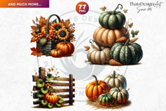 Rustic Harvest Fall clipart set, Autumn Pumpkin thanksgiving Product Image 10