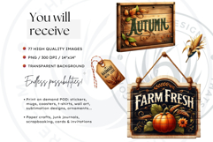 Rustic Harvest Fall clipart set, Autumn Pumpkin thanksgiving Product Image 2