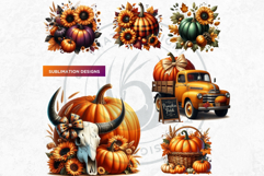 Rustic Harvest Fall clipart set, Autumn Pumpkin thanksgiving Product Image 5