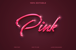 Pink 3D Text Effect PSD with Editable Style Product Image 1