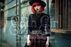 T Shirt Mockup, Goth Girl Wearing T Shirt, Gothic Mockup, 51 Product Image 1