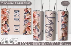 3D Seamless Sublimation Skinny Tumbler Wrap| 20oz | Png Product Image 1