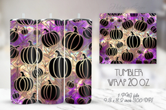 Cute Halloween pumpkin purple tumbler 20oz wrap design Product Image 1