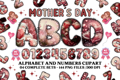 Mother&#039;s Day Alphabet clipart, mother’s day letters doodle Product Image 1