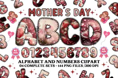 Mother's Day Alphabet clipart, mother’s day letters doodle Product Image 1
