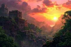 Historic Ancient city sunset. Historic travel Product Image 1
