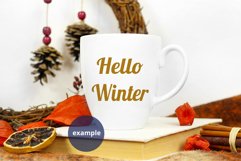 Bistro mug mockup PSD full wrap, Winter White mug mock up Product Image 3