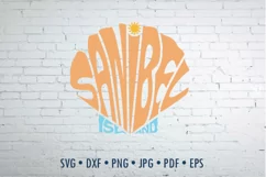 Sanibel Island SVG cut file in a seashell shape Product Image 1