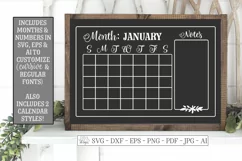 Calendar - SVG DXF - Monthly Farmhouse - Chalkboard Sign EPS Product Image 2