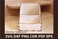 Laser cut box template, desktop organizer CDR DXF SVG vector Product Image 2