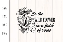 Wild Flower in a Field of Roses - Floral SVG Product Image 2