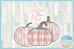 In October We Wear Pink Breast Cancer Plaid Pumpkins SVG Product Image 3