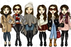 Winter Fashion Girls Brunette Hair Planner Clipart Product Image 2