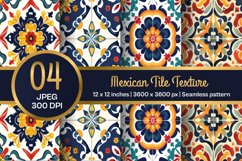 Mexican Tiles Digital Paper, Colorful Tiles Pattern Product Image 1