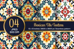Mexican Tiles Digital Paper, Colorful Tiles Pattern Product Image 1
