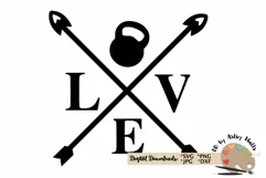 Arrow Love kettle bell svg, gym workout shirt arrow svg dxf Product Image 2