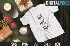 Ho Ho Ho Christmas Lights SVG PNG JPEG DXF Cricut Cut Product Image 1