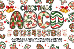 Christmas Alphabet png clipart, christmas letters doodle Product Image 1
