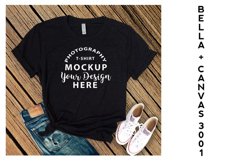 Bella Canvas 3001 T-shirt mock-up, color Black Heather Product Image 1