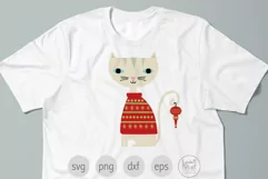 Christmas Cat SVG Cut File for Cricut, Holiday Cat SVG Product Image 4