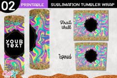 Colorful marble 20 oz Skinny Tumbler wrap sublimation Product Image 2