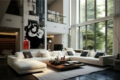 Modern luxury living room with forest view Product Image 1