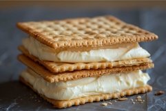 Creamy layered biscuit stack closeup Product Image 1