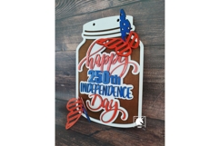 3D Patriotic Mason Jar Sign SVG | 250 Anniversary Usa Sign Product Image 2