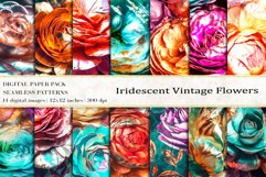 Iridescent Vintage Flowers Digital Papers Product Image 1