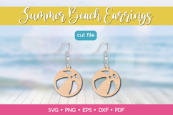 Summer Ball Earring SVG Laser Cut, Beach Jewelry Template Product Image 1