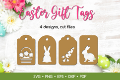 4 Easter Gift Tags SVG, Laser Cutting Tag Templates Product Image 1