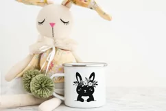 Cute Baby bunny with flower wreath SVG, EPS, PNG. Product Image 3