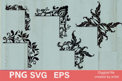 door corners flowers svg, plants decor, plant corners bundle Product Image 1