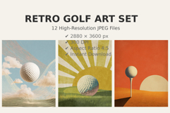 Retro Golf Wall Art Set, Vintage Golf Poster Collection Product Image 1