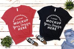 Bella Canvas 3001 t-shirt Mock-up BLACK &amp; RED Product Image 1