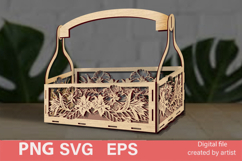 Decorative box EPS SVG PNG, boho flower box EPS SVG PNG, Product Image 1