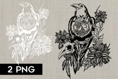 mystical raven png raven skull png sublimation Product Image 1