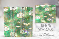 Cute Halloween ghost pattern green pastel tumbler 20oz wrap Product Image 1