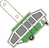 ITH Pop Up Camper Vinyl Key Fob or Bag Tag - Snap Tab Machine Embroidery Product Image 2