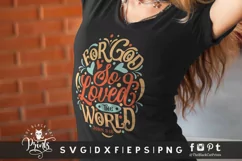 For God So Loved The World SVG | Bible Verse SVG | Scripture Product Image 1