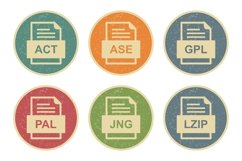 Set Of File Formats Icons Product Image 1