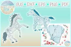 Horse Mandala Zentangle SVG Dxf Eps Png PDF files for Cricut Product Image 1